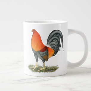 Kampfhahn Blau Roter Hahn Jumbo-Tasse