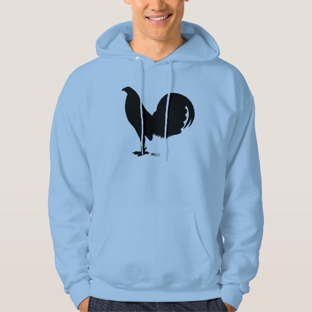 Kampfhahn-Hahn-Silhouette Hoodie (Vorderseite)