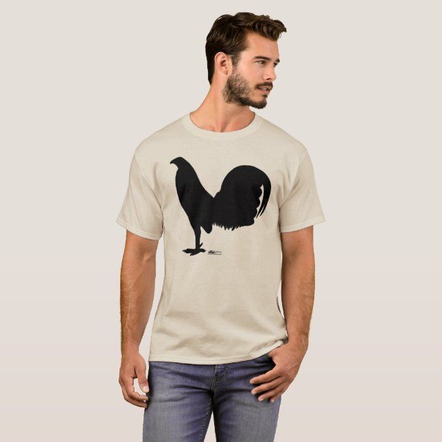 Kampfhahn-Hahn-Silhouette T-Shirt (Vorne ganz)