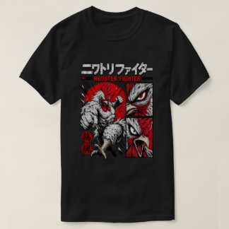 Kampfhahn im Manga-Stil, martial arts T-Shirt