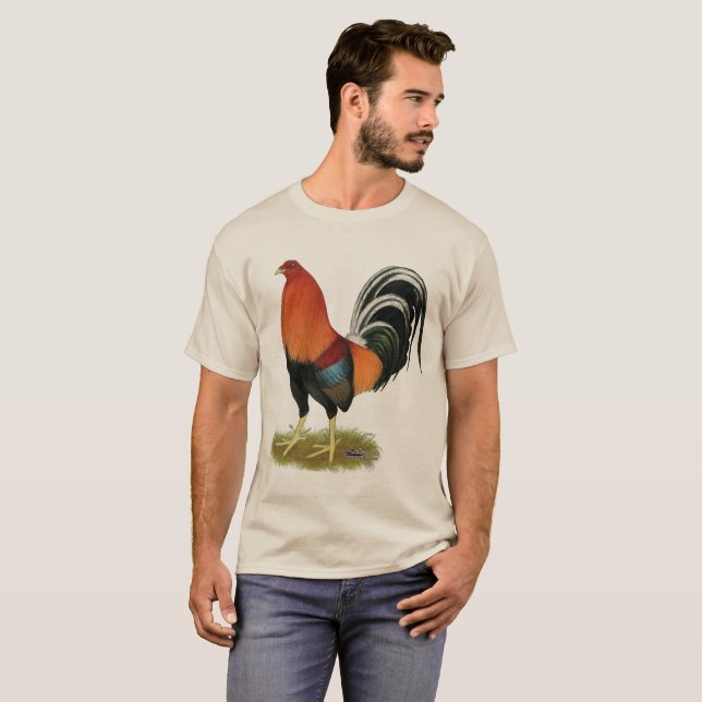Kampfhahn-Wheaten Hahn T-Shirt (Vorne ganz)