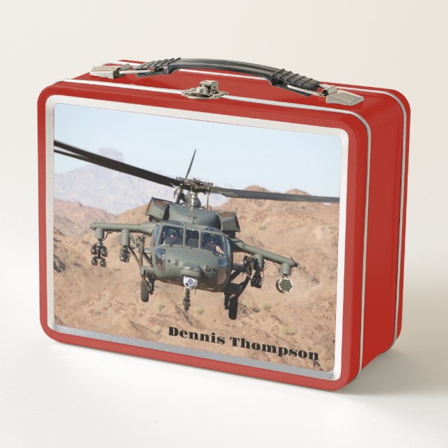 Kampfhubschrauber Metall Brotdose (Vorderseite)