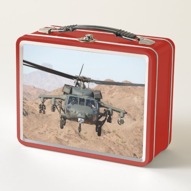 Kampfhubschrauber Metall Brotdose (Vorderseite)