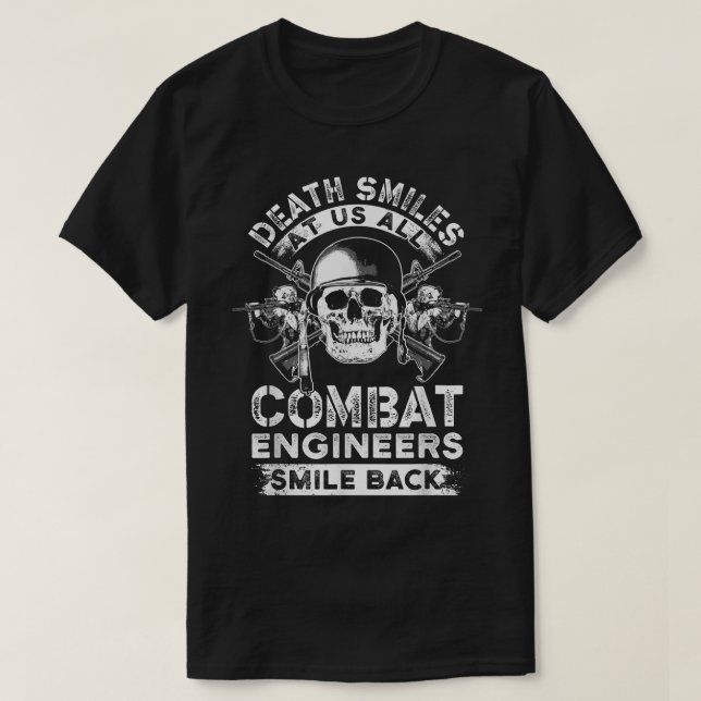 Kampfingenieur lächelt USA-Militärsegler T-Shirt (Design vorne)