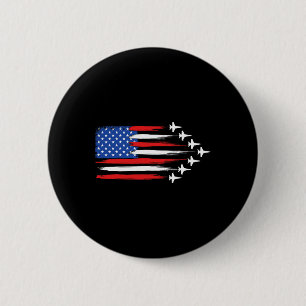 Kampfjet-Flugzeug Amerikanische Flagge Kampfjets 4 Button