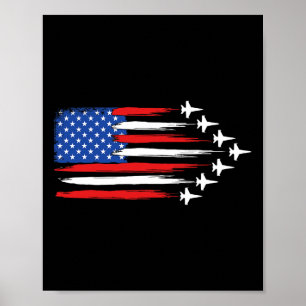Kampfjet Flugzeug Amerikanische Flagge Kampfjets 4 Poster