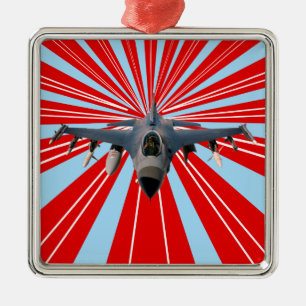 Kampfjet Ornament Aus Metall