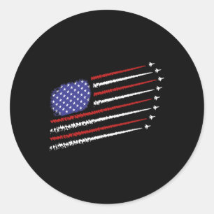 Kampfjets mit der amerikanischen Flagge der USA zu Runder Aufkleber