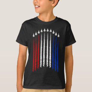 Kampfjets mit USA-Flagge 4. Juli Patriotisch F T-Shirt