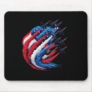 Kampfjets Patriotisches Rot Weiß Blau Rauch USA-Fl Mousepad