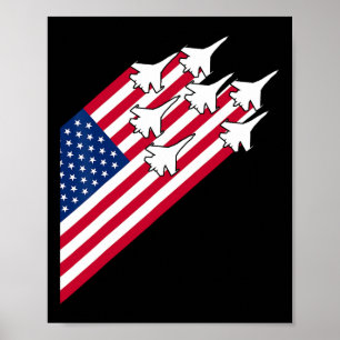 Kampfjets USA-Flagge 4. Juli Kampfjet-Flagge Poster