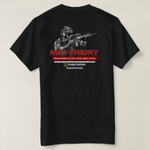 Kampfkontrolle. Roter Freitag. Trage Rot. T-Shirt