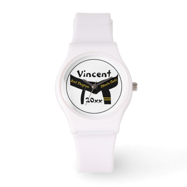 Kampfkunst 2. Grad Black Belt Armbanduhr (Vorderseite)