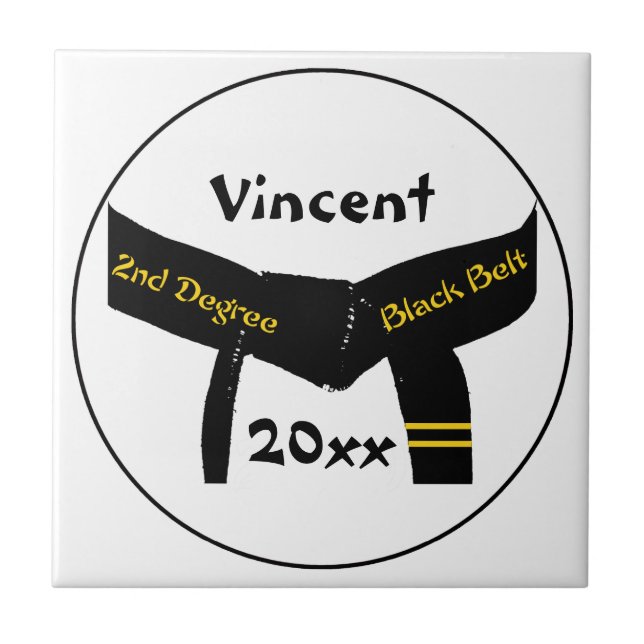 Kampfkunst 2. Grad Black Belt Tile Fliese (Vorderseite)