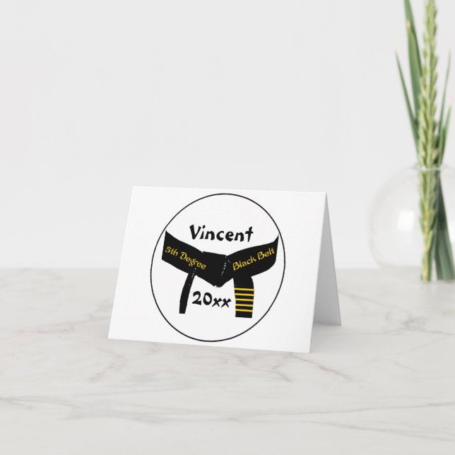 Kampfkunst 5. Grad Black Belt Card Karte (Vorderseite)