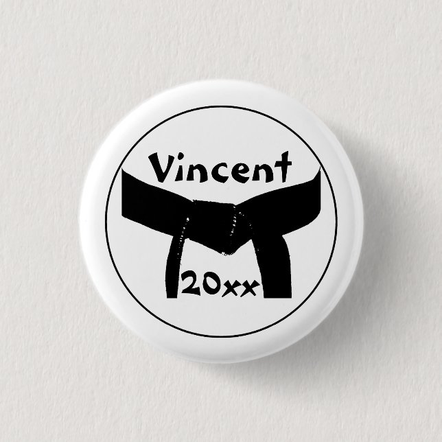 Kampfkunst Basic Black Belt Button (Vorderseite)