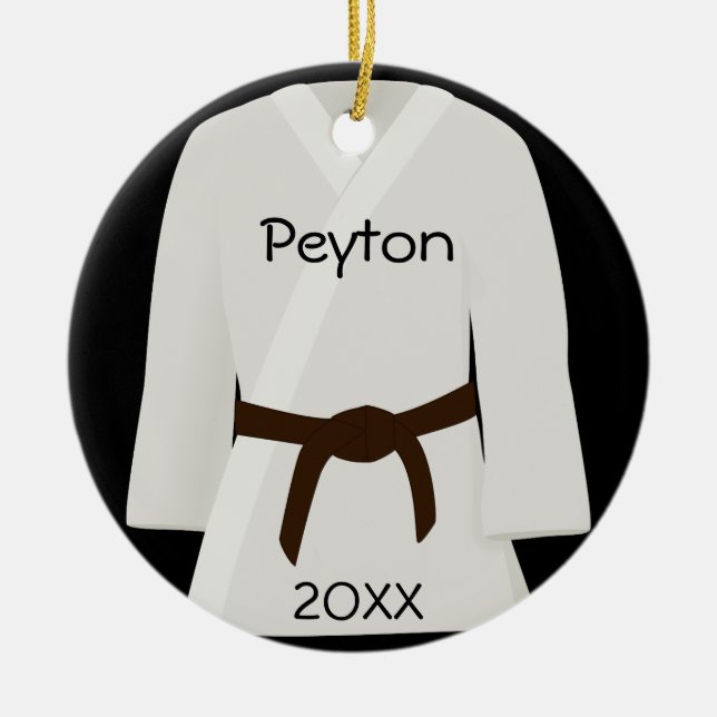 Kampfkunst-Brown-Gurt-Verzierung Keramikornament (Vorne)