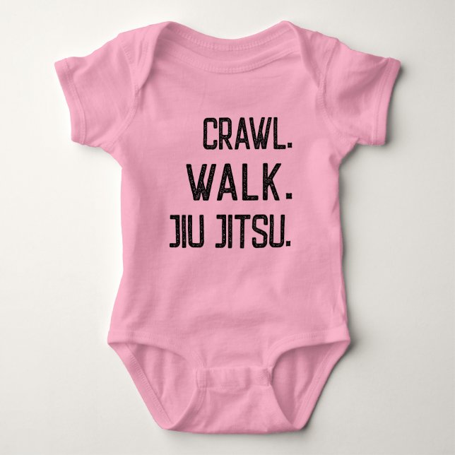 Kampfkunst - Crawl Walk Jiu jitsu - Karate Baby Baby Strampler (Vorderseite)