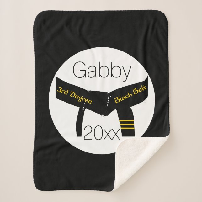 Kampfkunst Dritter Grad Black Belt Sherpadecke (Vorderseite)