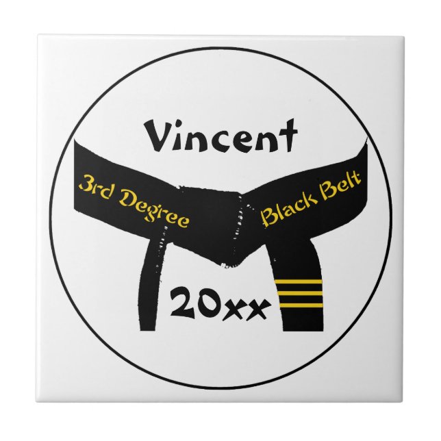 Kampfkunst Dritter Grad Black Belt Tile Fliese (Vorderseite)