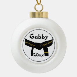 Kampfkunst Erster Grad Black Belt Rank Keramik Kugel-Ornament