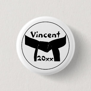 Kampfkunst-grundlegender schwarzer Gürtel Button