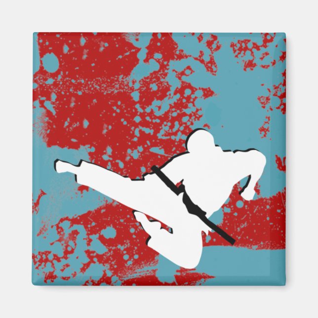 Kampfkunst : Grunge Silhouetten : Magnet (Vorne)
