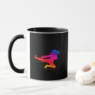 Kampfkunst, hoher Kick, malerischer Schlag Tasse