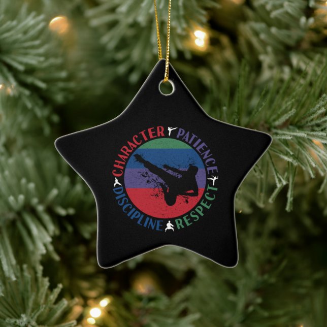 Kampfkunst - Karate-Grundwerte Keramik Ornament (Baum)