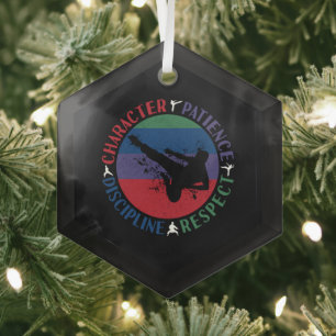 Kampfkunst - Karate-Grundwerte Ornament Aus Glas