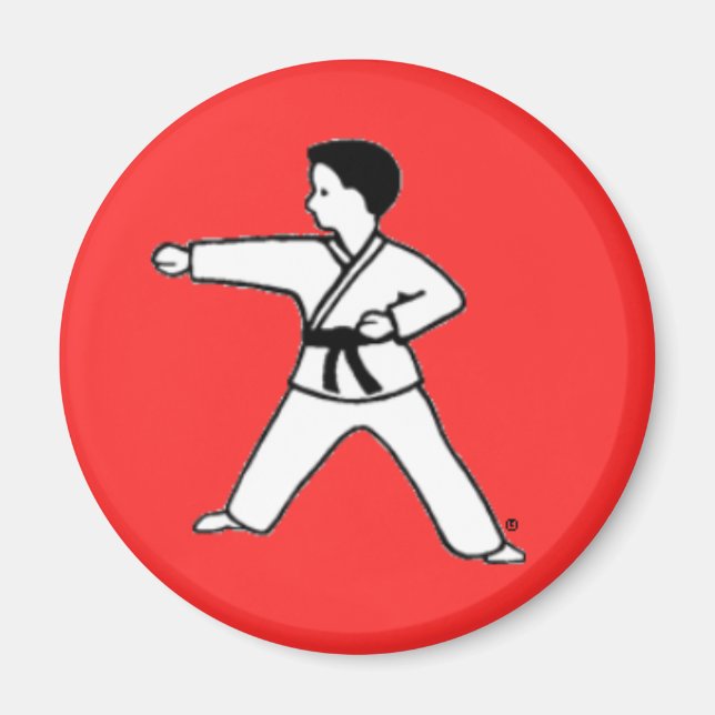 Kampfkunst Kid 3 roter Magnet (Vorne)