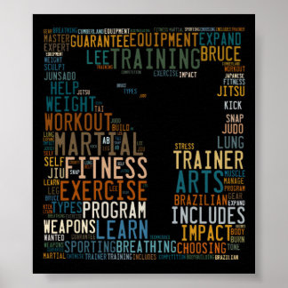 Kampfkunst Kreative Word Cloud Print Poster