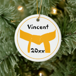 Kampfkunst Orange Belt Keramik Ornament