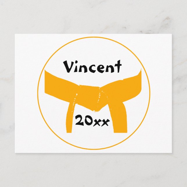 Kampfkunst Orange Belt Postkarte (Vorderseite)