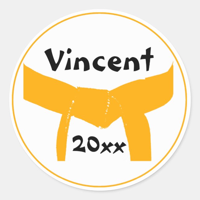 Kampfkunst Orange Belt Runder Aufkleber (Vorderseite)