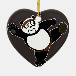 Kampfkunst Panda 2 - braun Keramik Ornament