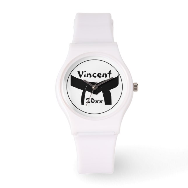 Kampfkunst - Schwarzes Gürtel Armbanduhr (Vorderseite)