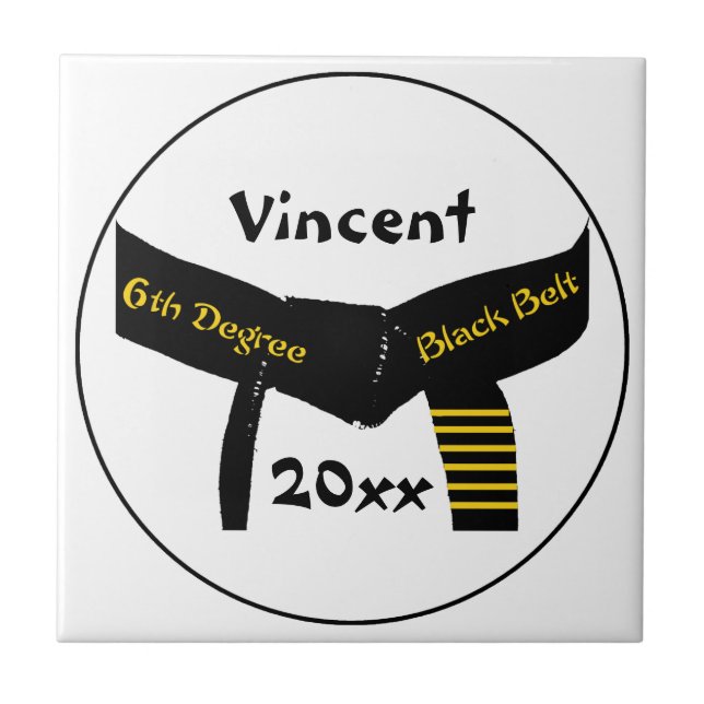 Kampfkunst Sechster Grad Black Belt Tile Fliese (Vorderseite)