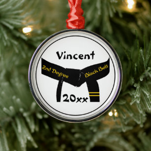 Kampfkunst zweiter Grad Black Gelt Rank Ornament Aus Metall