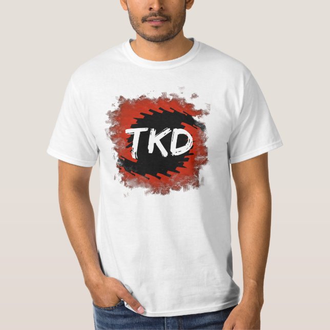 Kampfkünste rot und schwarzer TKD Hurrikan T-Shirt (Vorderseite)