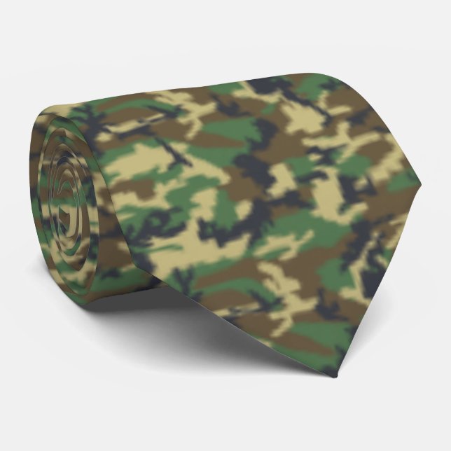 Kampflage Muster, Militärmuster, Camouflage, Armee Krawatte (Gerollt)