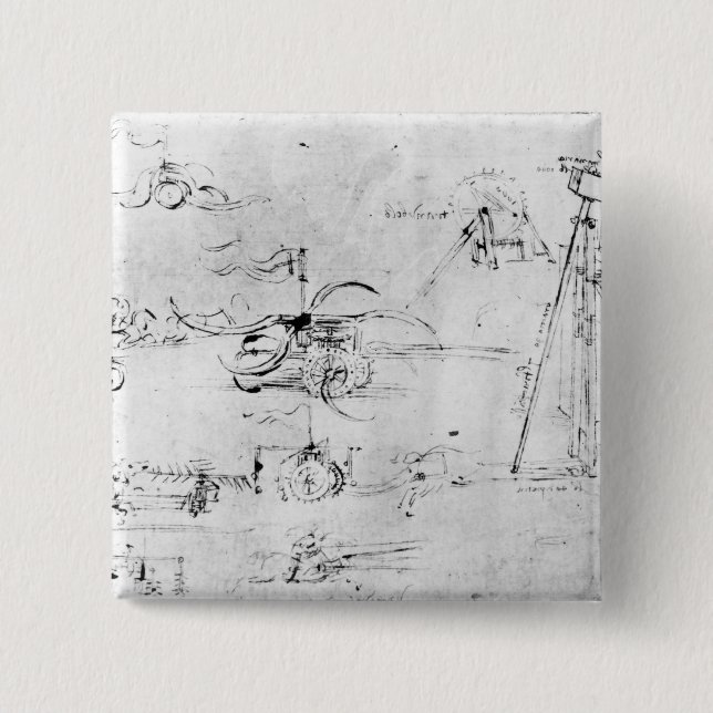 Kampfmittelentwürfe, fol. 40v-a button (Vorderseite)