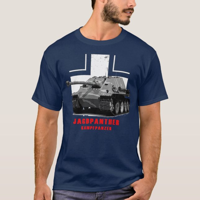 Kampfpanzer Jagdpanther Militärausrüstung WW2 T-Shirt (Vorderseite)