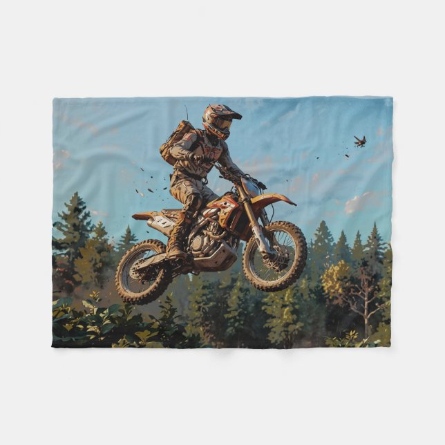 Kampfrettungsmission - Motocross Rider Fleecedecke (Vorderseite (Horizontal))