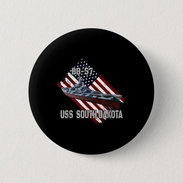 Kampfschiff Uss South Dakota Bb-57 &amp; Kampf Kri Button (Vorderseite)