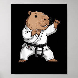 Kampfsport Capybara Lustiges Karate Taekwondo Jiu  Poster