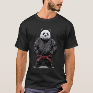 Kampfsport-Panda-Judo-Schwarzes Gi-Rotes Gürtel-Kä T-Shirt