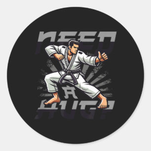Kampfsportkämpfer Judo Karate Brasilianisch Runder Aufkleber