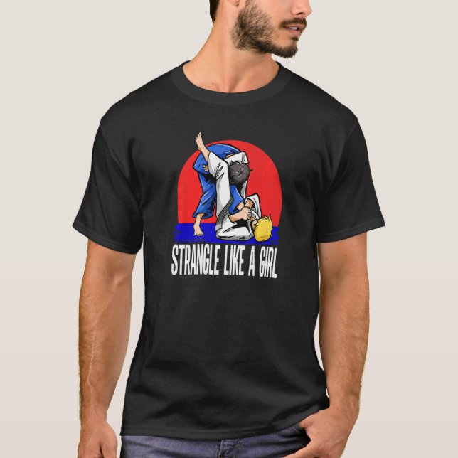 Kampfstreit wie ein Mädchen Judoka Judo T-Shirt (Vorderseite)