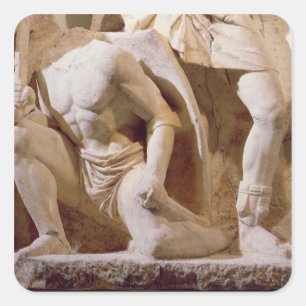 Kampfszene, c.169 quadratischer aufkleber